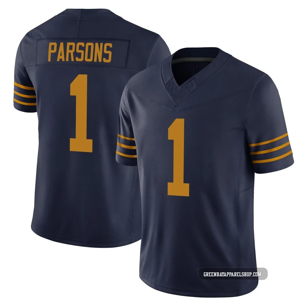 Micah Parsons ＃1 Men's Limited Green Bay Packers Navy The 1923 Classic Vapor F.U.S.E. Jersey