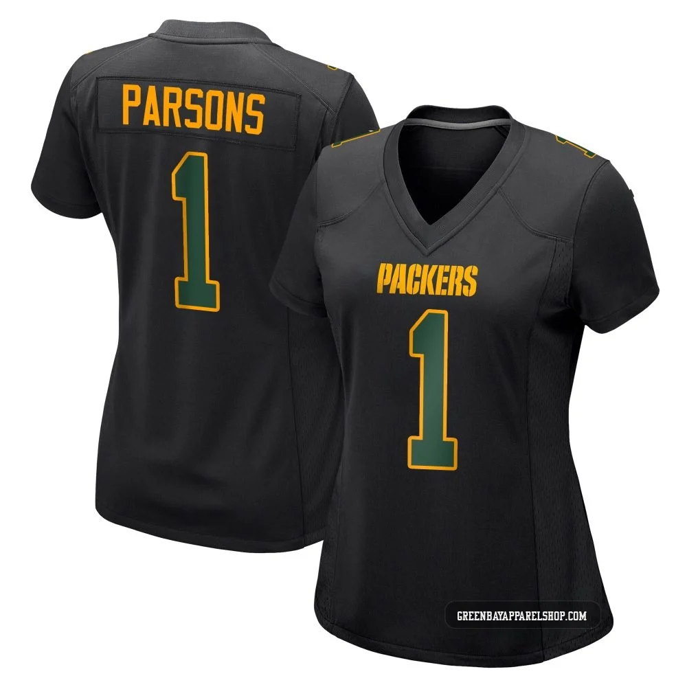 Micah Parsons ＃1 Women's Game Green Bay Packers Black Fashion Jersey