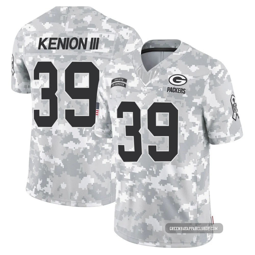 Murvin Kenion III ＃39 Men's Limited Green Bay Packers Arctic Camo 2024 Salute to Service Jersey