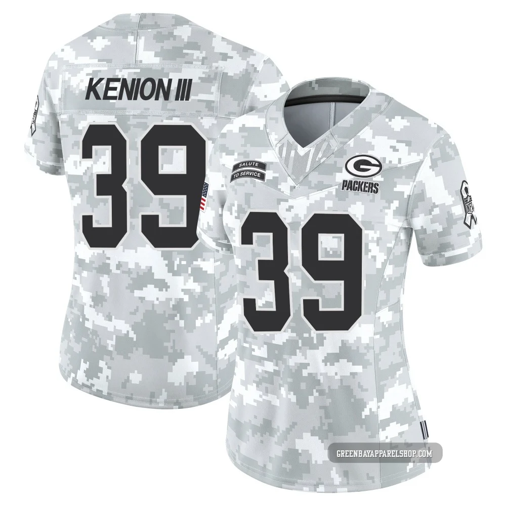 Murvin Kenion III ＃39 Women's Limited Green Bay Packers Arctic Camo 2024 Salute to Service Jersey