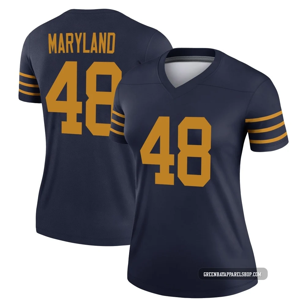 RJ Maryland ＃48 Women's Legend Green Bay Packers Navy The 1923 Classic Jersey