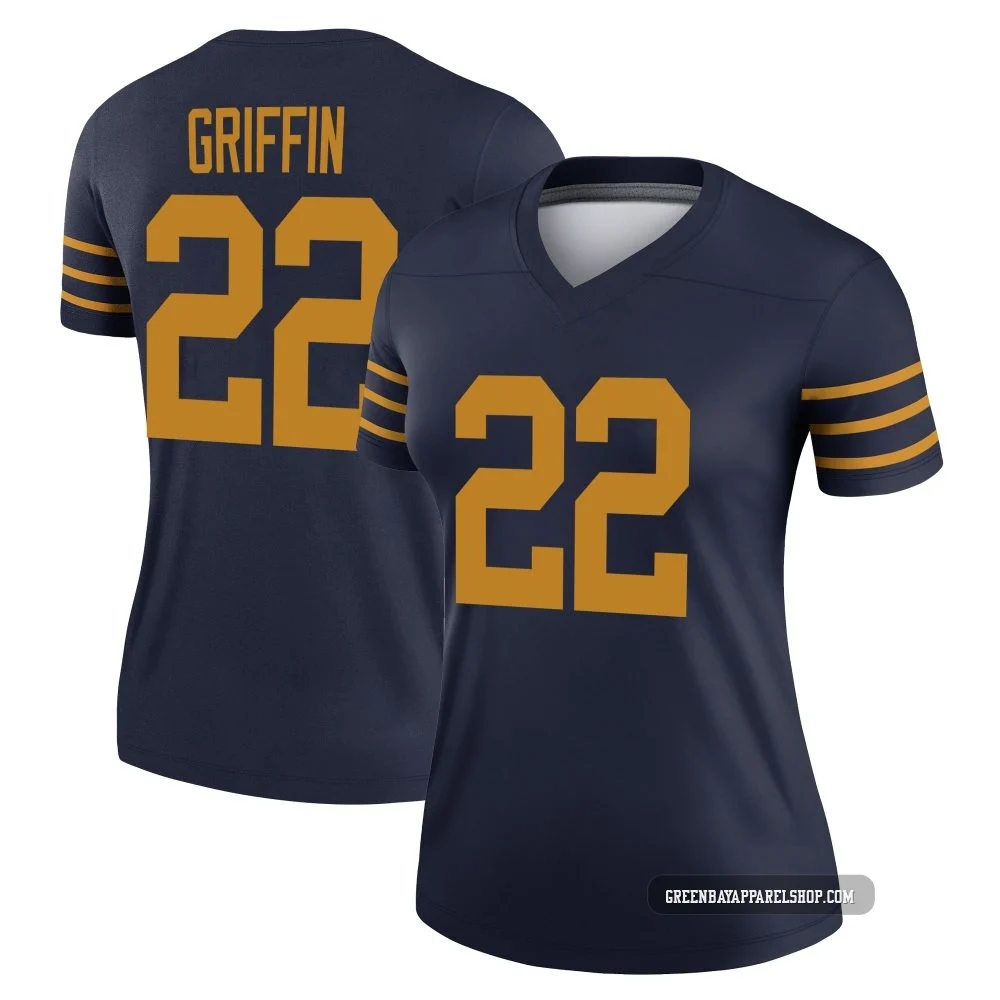 Tulu Griffin ＃22 Women's Legend Green Bay Packers Navy The 1923 Classic Jersey