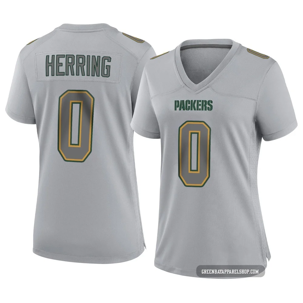 Tyron Herring ＃0 Women's Game Green Bay Packers Gray Atmosphere Fashion Jersey