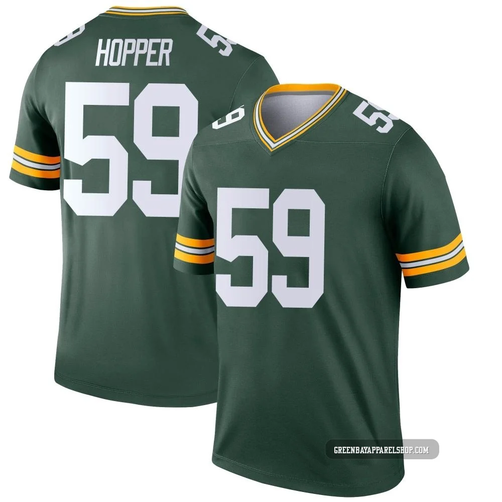 Ty'Ron Hopper ＃59 Men's Legend Green Bay Packers Green Jersey