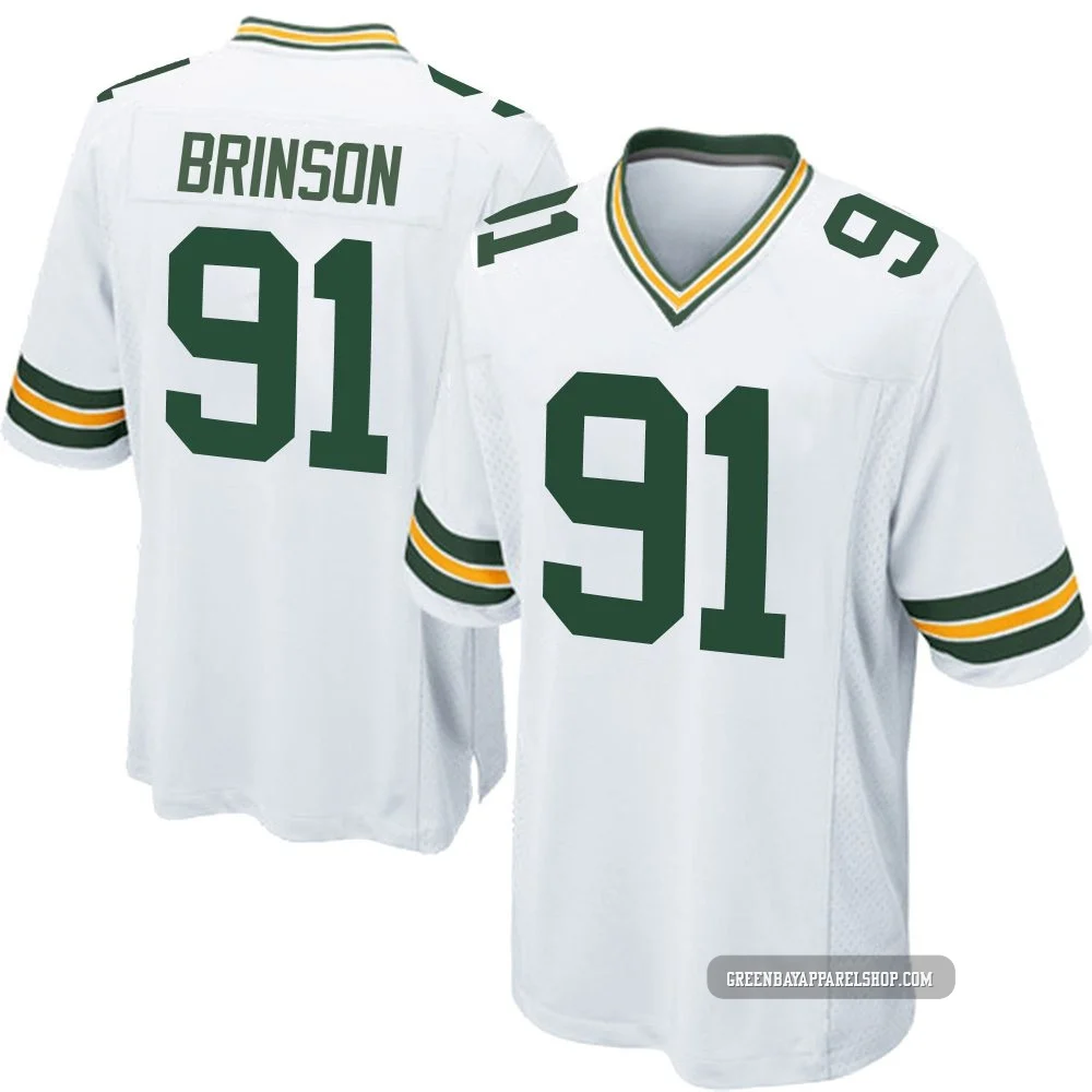 Warren Brinson ＃91 Youth Game Green Bay Packers White Jersey